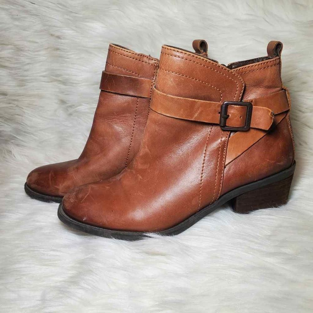 Vince Camuto Brown Leather Beamer Boots